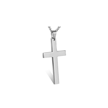 Halskette Kreuz, aus Edelstahl, versilbert, AN: 2