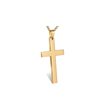 Halskette Kreuz, aus Edelstahl, vergoldet, AN: 3